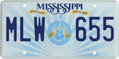 MS license plate MLW655