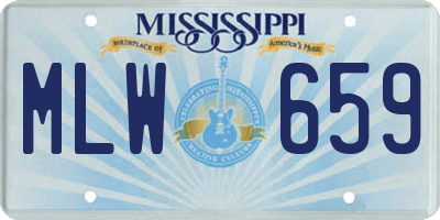 MS license plate MLW659