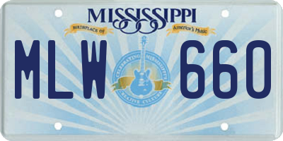 MS license plate MLW660