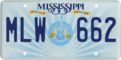 MS license plate MLW662