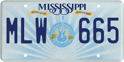 MS license plate MLW665