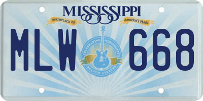MS license plate MLW668