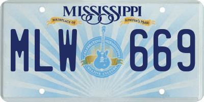 MS license plate MLW669