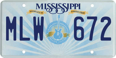 MS license plate MLW672