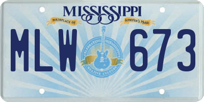 MS license plate MLW673