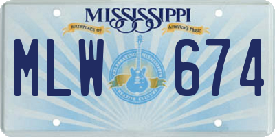 MS license plate MLW674