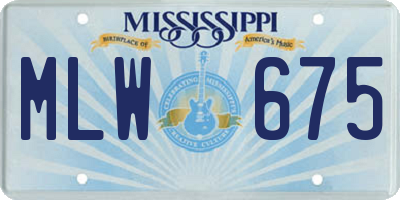 MS license plate MLW675
