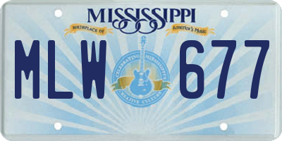 MS license plate MLW677