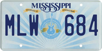 MS license plate MLW684