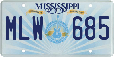 MS license plate MLW685