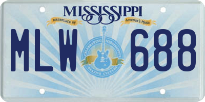 MS license plate MLW688