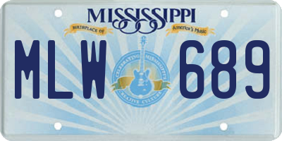 MS license plate MLW689