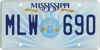 MS license plate MLW690