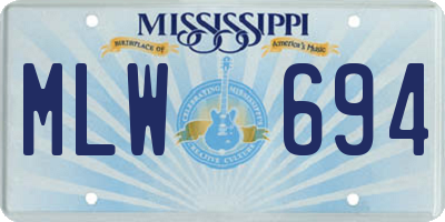 MS license plate MLW694