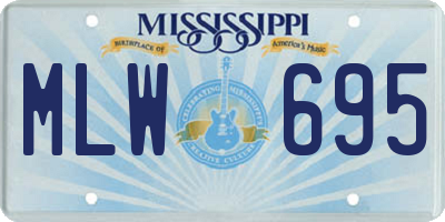 MS license plate MLW695