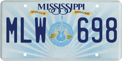 MS license plate MLW698