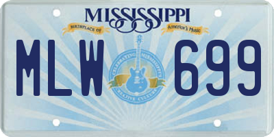 MS license plate MLW699