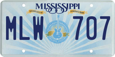 MS license plate MLW707