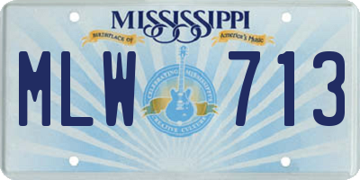 MS license plate MLW713