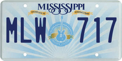 MS license plate MLW717