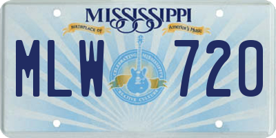 MS license plate MLW720