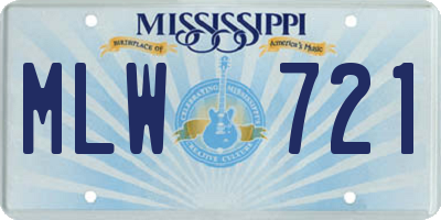 MS license plate MLW721