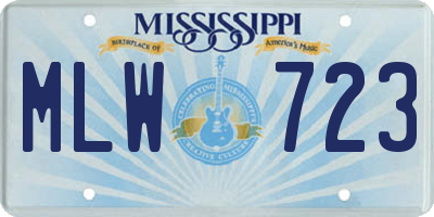 MS license plate MLW723
