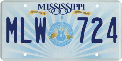 MS license plate MLW724