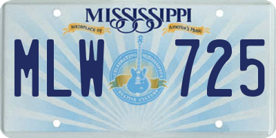MS license plate MLW725