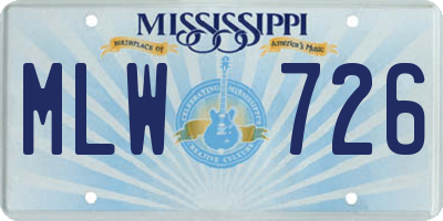 MS license plate MLW726