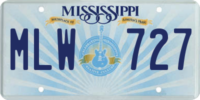 MS license plate MLW727