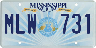 MS license plate MLW731