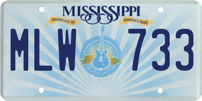 MS license plate MLW733