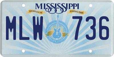 MS license plate MLW736