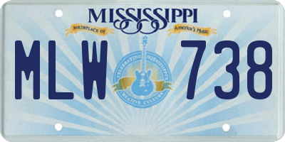 MS license plate MLW738
