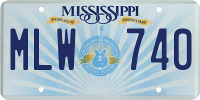 MS license plate MLW740