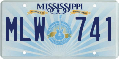 MS license plate MLW741