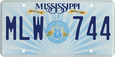MS license plate MLW744