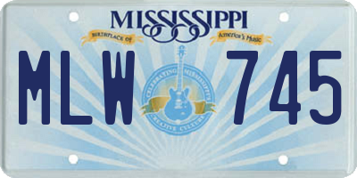 MS license plate MLW745