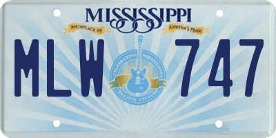 MS license plate MLW747