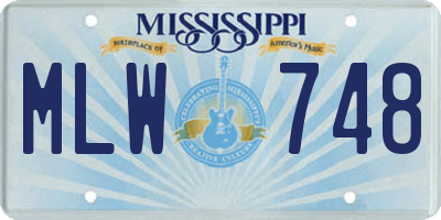 MS license plate MLW748