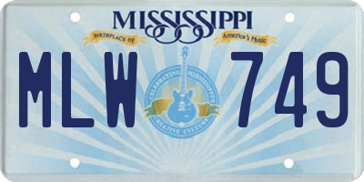 MS license plate MLW749