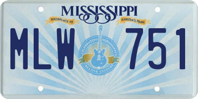 MS license plate MLW751
