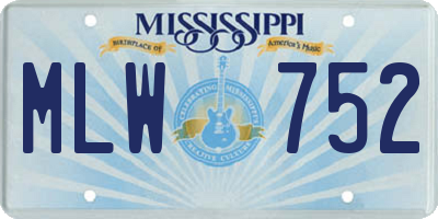 MS license plate MLW752