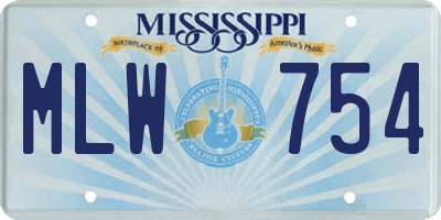 MS license plate MLW754