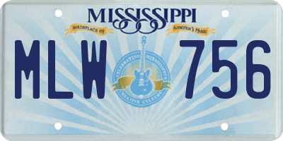 MS license plate MLW756