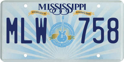 MS license plate MLW758