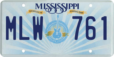 MS license plate MLW761