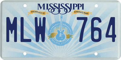 MS license plate MLW764
