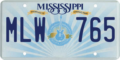 MS license plate MLW765